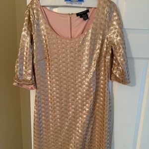 Rose gold sequin party dress